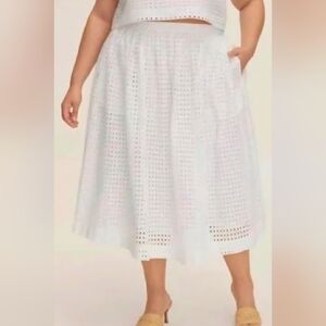 NWT Kate Spade New York x Target Eyelet Volume Midi Skirt 1X